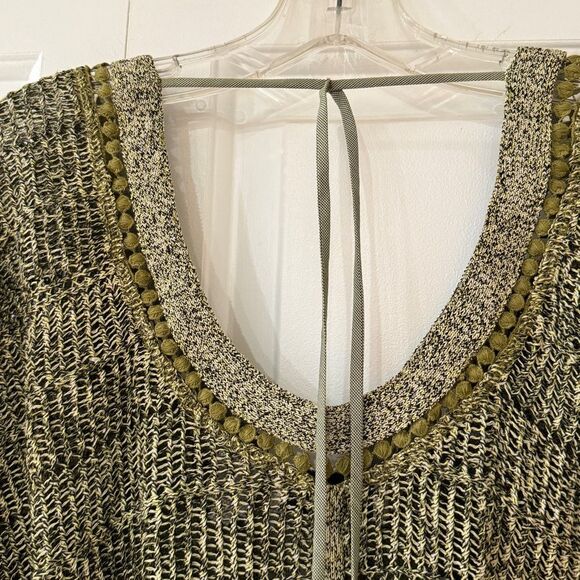 Byron Lars Green Knit Fringe Top with Buttons at Chest Size 4 - Picture 8 of 14